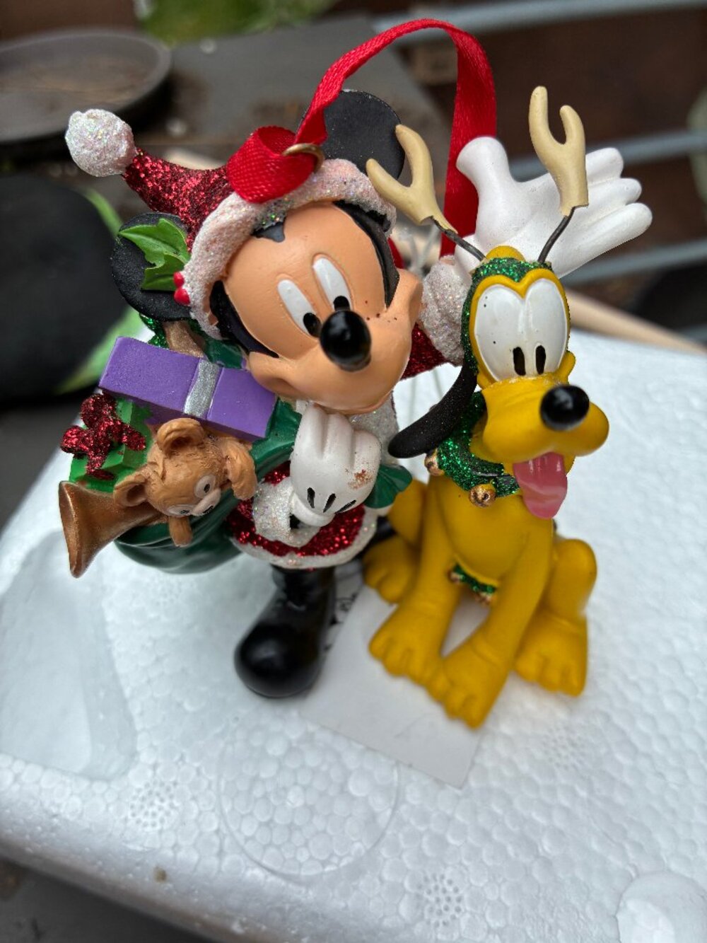 Disney Parks Mickey Pluto Santa Reindeer Ornament Tags and Original Price Tags